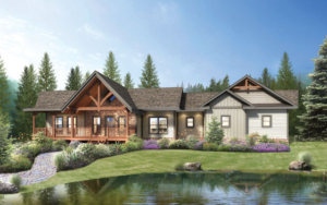 timber frame home rendering, Saratoga home design, timber frame home, hybrid home, Timberhaven