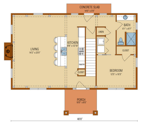 Craftsman Timber Frame First Floor Plan