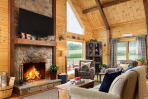 circle of life magazine article, Timberhaven, log home, log home great room, great room