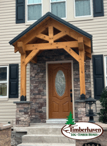 Timber Frame Porch on House, Timberhaven