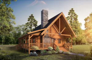 log cabin home in the woods, Valley View Log Home, 2023 spring feature log homes, Timberhaven