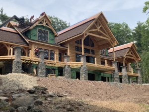 log home on a hill, lake house, Timberhaven, log home, Deep V Dutch Lap Log Profile