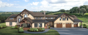rendering of timber frame model home, Timber Frame Model Home Under Construction – Part 2, under construction, Timberhaven, timber frame home