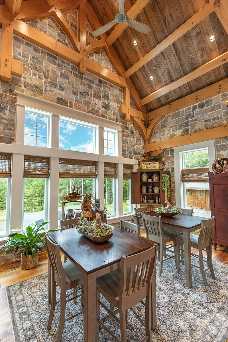 Timber, stone details create inviting atmosphere