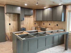 kitchen cabinetry installation, Timber Frame Model Home Under Construction, Garage Renovation, Timberhaven
