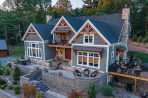 custom timber frame home, timber frame home, timber home, hybrid home, award winning, timber frame pavilion, timberhaven