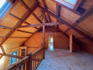 Timber Frame Home Under Construction, Log Home Demolition, Timberhaven