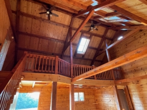 Timber Frame Home Under Construction, Log Home Demolition, Timberhaven