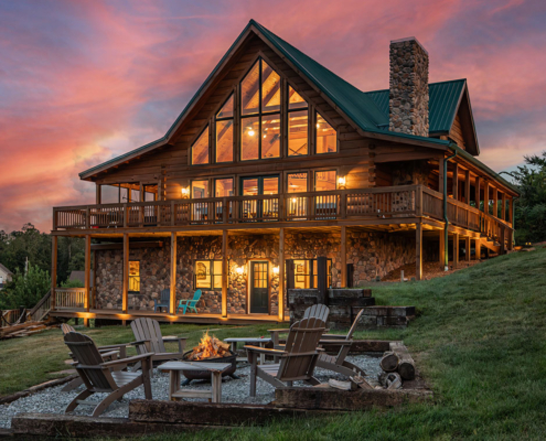 Lewis-Log-Home-Exterior-Twilight3