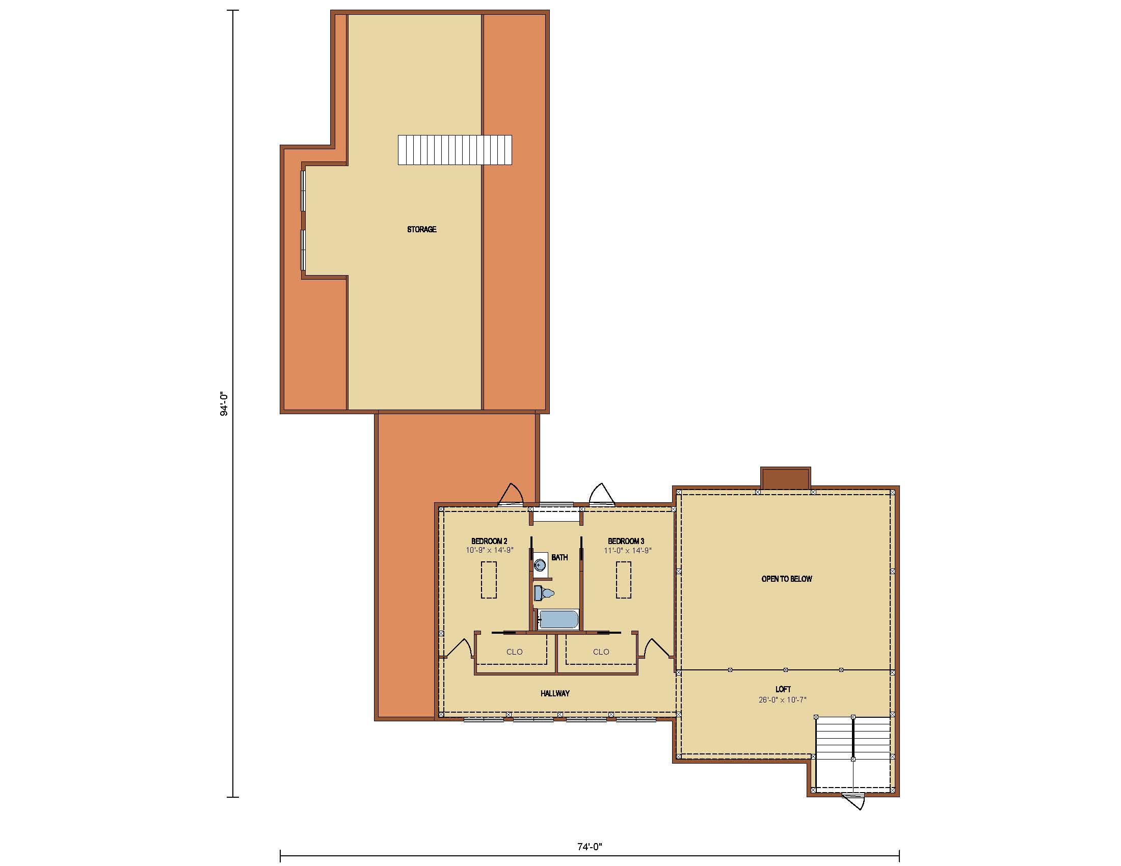 Shade Haven Timber Frame Second Level Floor Plan