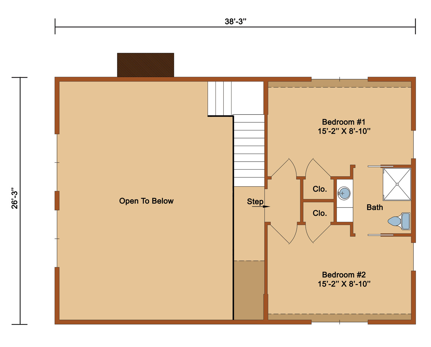 Freedom Timber Home 2nd Level Floorplan