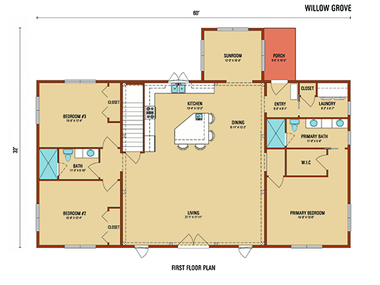 Willow-Grove, Timberhaven Log Home, 3 Bedrooms,2 Bathrooms,Barndominium