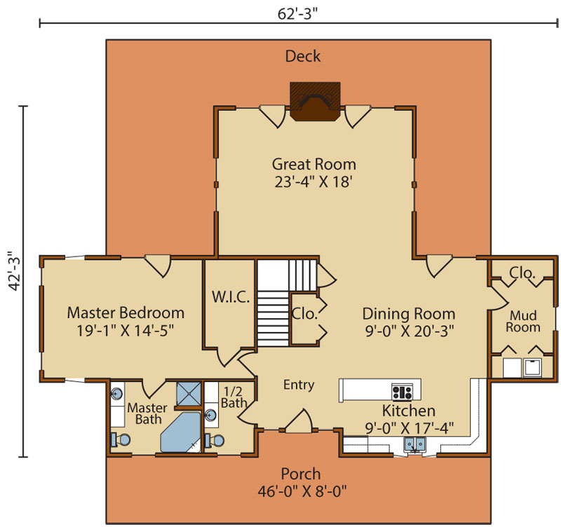 Chesapeake-I,Timberhaven Log Home,3 Bedrooms,2 Bathrooms