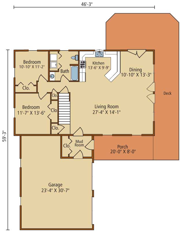 Keystone-II,Timberhaven Log Home,3 Bedrooms,2 Bathrooms