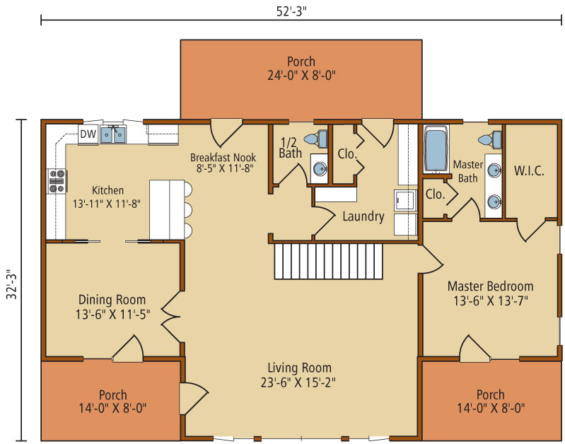 Brookside-I,Timberhaven Log Home,1 Bedroom,1 Bathroom