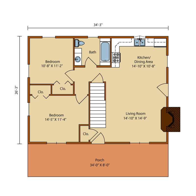 Valley-View-II,Timberhaven Log Home,2 Bedrooms,1 Bathroom