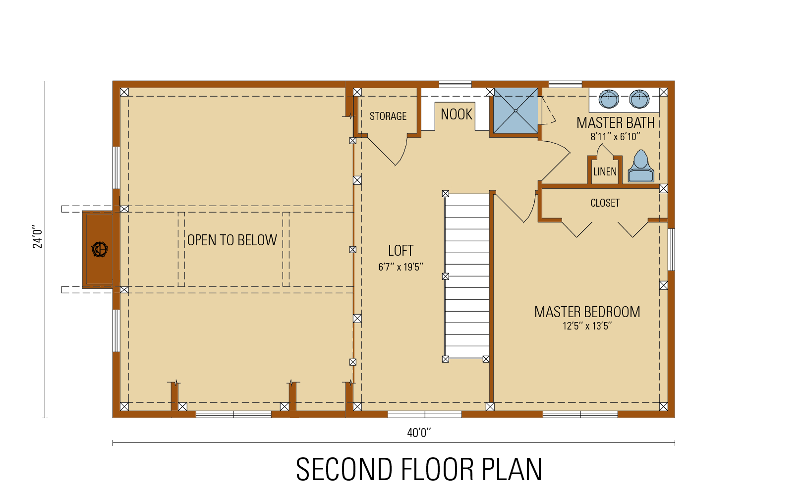 Craftsman Timber Frame Floor Plan, second level