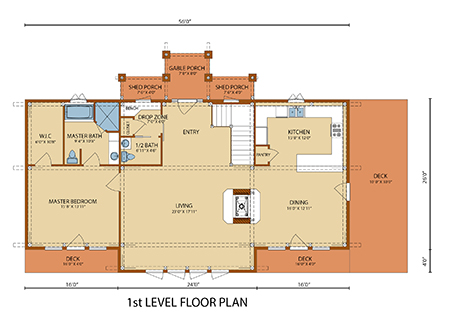 Lake Augusta Timber Frame Main Level FP